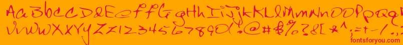 Lehn150 Font – Red Fonts on Orange Background