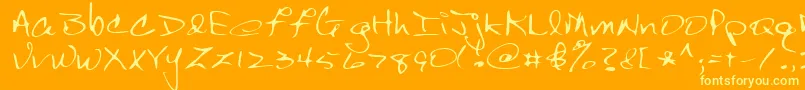 Lehn150 Font – Yellow Fonts on Orange Background