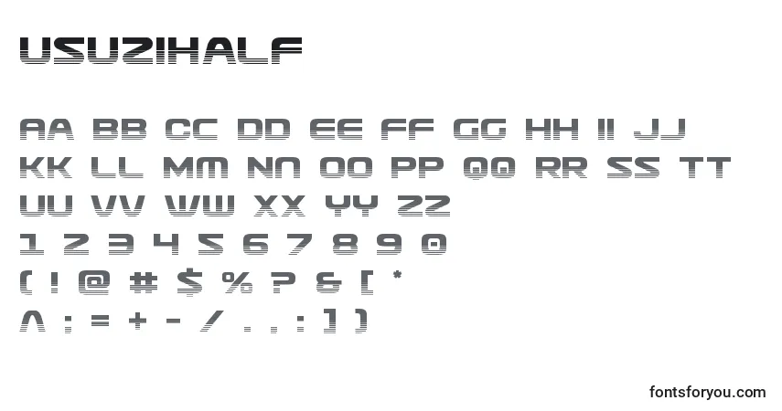 Fuente Usuzihalf - alfabeto, números, caracteres especiales