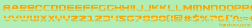 Usuzihalf-Schriftart – Orangefarbene Schriften auf grünem Hintergrund