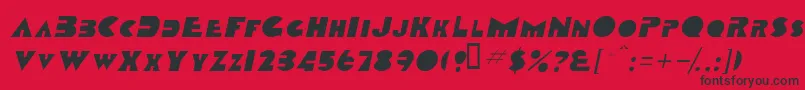 TobagoscapssskItalic Font – Black Fonts on Red Background