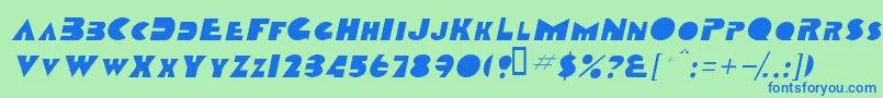 TobagoscapssskItalic Font – Blue Fonts on Green Background