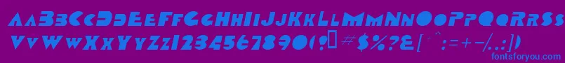 TobagoscapssskItalic Font – Blue Fonts on Purple Background