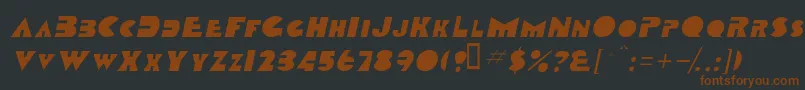 TobagoscapssskItalic-fontti – ruskeat fontit mustalla taustalla