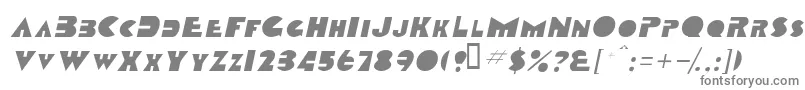 フォントTobagoscapssskItalic – 白い背景に灰色の文字