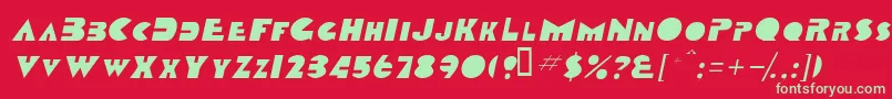 TobagoscapssskItalic Font – Green Fonts on Red Background