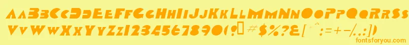 TobagoscapssskItalic Font – Orange Fonts on Yellow Background