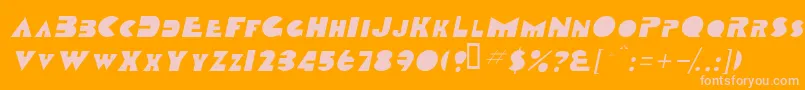 TobagoscapssskItalic Font – Pink Fonts on Orange Background