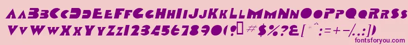 TobagoscapssskItalic-Schriftart – Violette Schriften auf rosa Hintergrund