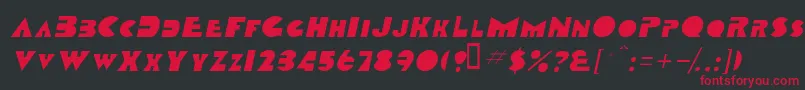 TobagoscapssskItalic-Schriftart – Rote Schriften auf schwarzem Hintergrund