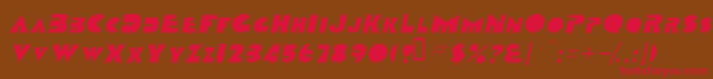 TobagoscapssskItalic Font – Red Fonts on Brown Background