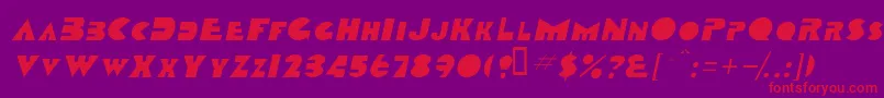 TobagoscapssskItalic-Schriftart – Rote Schriften auf violettem Hintergrund