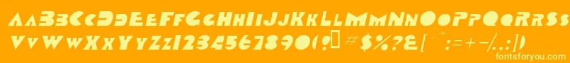 TobagoscapssskItalic Font – Yellow Fonts on Orange Background