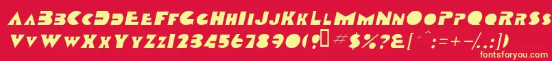 フォントTobagoscapssskItalic – 黄色の文字、赤い背景