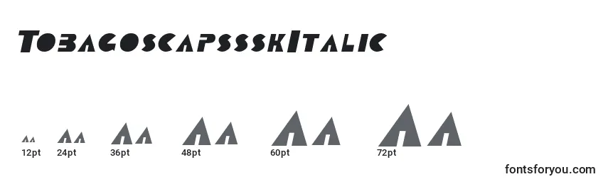 Размеры шрифта TobagoscapssskItalic