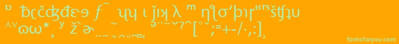 StoneSansPhoneticAlternate Font – Green Fonts on Orange Background
