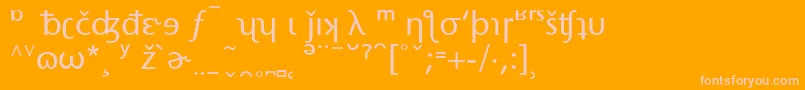 StoneSansPhoneticAlternate Font – Pink Fonts on Orange Background