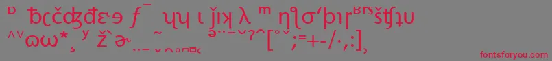 フォントStoneSansPhoneticAlternate – 赤い文字の灰色の背景