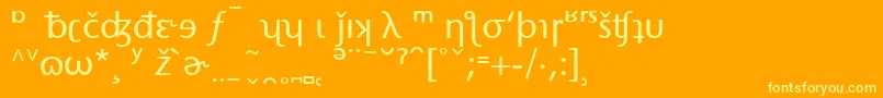 StoneSansPhoneticAlternate Font – Yellow Fonts on Orange Background