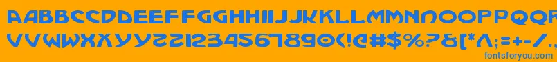 Machv2 Font – Blue Fonts on Orange Background