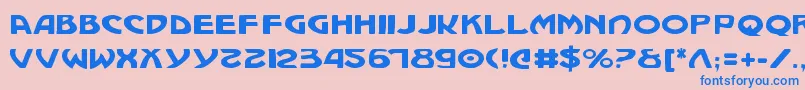 Machv2 Font – Blue Fonts on Pink Background