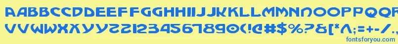 Machv2 Font – Blue Fonts on Yellow Background