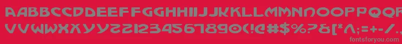 Machv2-Schriftart – Graue Schriften auf rotem Hintergrund
