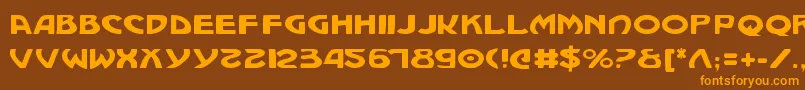 Machv2 Font – Orange Fonts on Brown Background