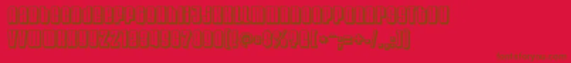 Velvendachill-Schriftart – Braune Schriften auf rotem Hintergrund