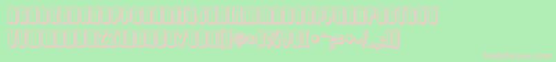 Velvendachill-Schriftart – Rosa Schriften auf grünem Hintergrund