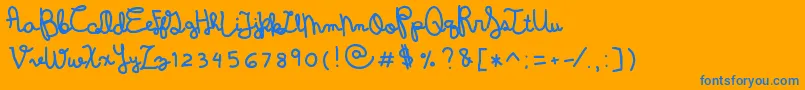 DenneWintermelon Font – Blue Fonts on Orange Background