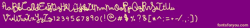 DenneWintermelon Font – Yellow Fonts on Purple Background