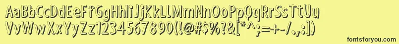 ShakyHandSomeComic3D Font – Black Fonts on Yellow Background