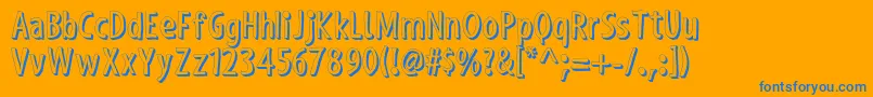 ShakyHandSomeComic3D Font – Blue Fonts on Orange Background