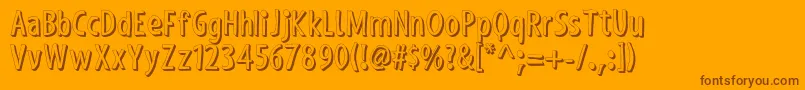 ShakyHandSomeComic3D Font – Brown Fonts on Orange Background