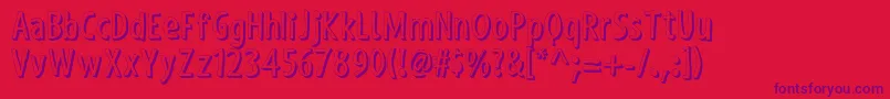 ShakyHandSomeComic3D-Schriftart – Violette Schriften auf rotem Hintergrund
