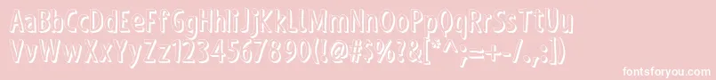 ShakyHandSomeComic3D-Schriftart – Weiße Schriften auf rosa Hintergrund