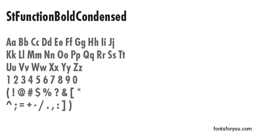 Czcionka StFunctionBoldCondensed – alfabet, cyfry, specjalne znaki