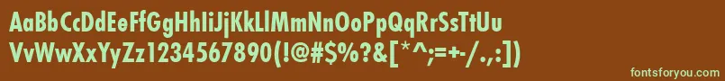 Шрифт StFunctionBoldCondensed – зелёные шрифты на коричневом фоне