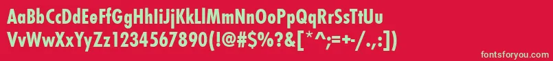 Шрифт StFunctionBoldCondensed – зелёные шрифты на красном фоне