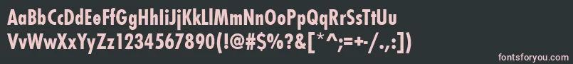 Czcionka StFunctionBoldCondensed – różowe czcionki na czarnym tle
