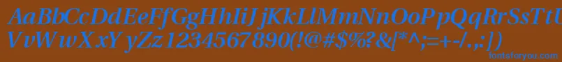 VeracitysskBoldItalic Font – Blue Fonts on Brown Background