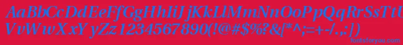 VeracitysskBoldItalic Font – Blue Fonts on Red Background