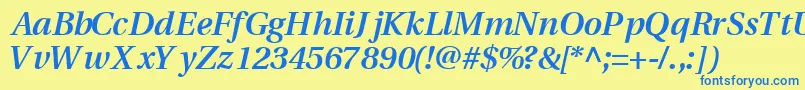 VeracitysskBoldItalic Font – Blue Fonts on Yellow Background