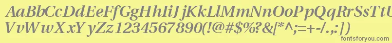 VeracitysskBoldItalic Font – Gray Fonts on Yellow Background