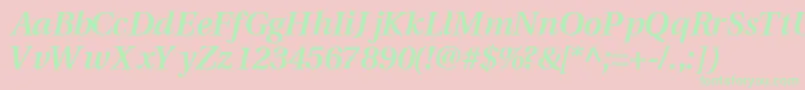 VeracitysskBoldItalic Font – Green Fonts on Pink Background