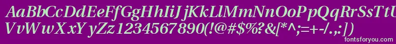 VeracitysskBoldItalic Font – Green Fonts on Purple Background