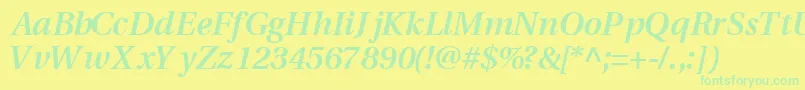 VeracitysskBoldItalic Font – Green Fonts on Yellow Background