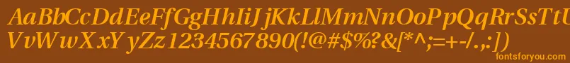 VeracitysskBoldItalic Font – Orange Fonts on Brown Background