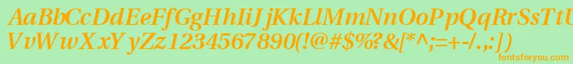 VeracitysskBoldItalic Font – Orange Fonts on Green Background